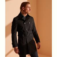 Superdry Men's Black Double-Breasted Coats