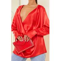 PrettyLittleThing Women's Red Clutch Bags
