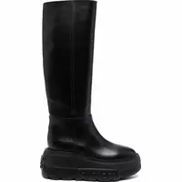 Casadei Women's Black Leather Knee High Boots
