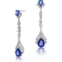 Genevive Jewelry Women's Sapphire Earrings