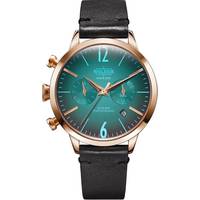 Watch Shop Rose Gold Watch With Black Leather Strap for Men