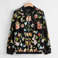 SHEIN Women's Embroidered Bomber Jackets