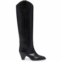 Isabel Marant Women's Black Leather Knee High Boots