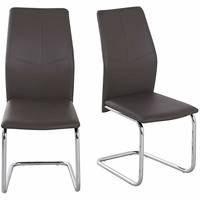 Modernique Grey Leather Dining Chairs