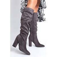 QUIZ Women's Grey Knee High Boots