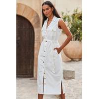 Secret Sales Women's White Denim Dresses
