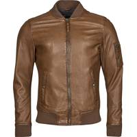 Rubber Sole Men's Brown Leather Jackets