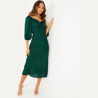 Quiz Clothing Women's Green Satin Dresses