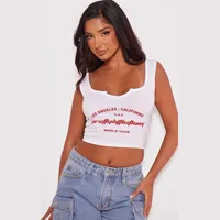 PrettyLittleThing Women's V Neck Crop Tops