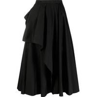 Alexander Mcqueen Women's Black Pleated Midi Skirts