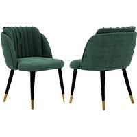 Life Interiors Green Velvet Dining Chairs