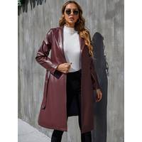 SHEIN Women's Leather Trench Coats