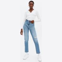 New Look Women's Blue Ripped Jeans