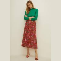 Oasis Fashion Women's Red Pleated Skirts