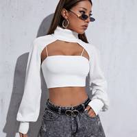 SHEIN Women's White Cropped Jumpers