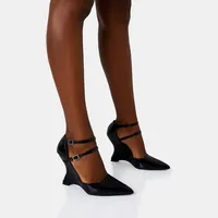 Public Desire Women's Black Strappy Heels