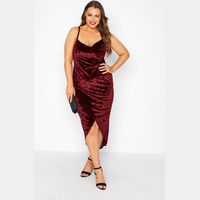 Yours Clothing Women's Velvet Wrap Dresses