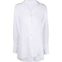 120% Lino Women's White Linen Shirts