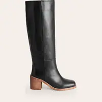Boden Women's Black Leather Knee High Boots