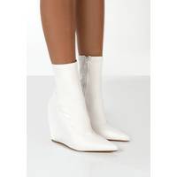 Public Desire Women's White Ankle Boots