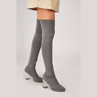 Everything5Pounds Women's Grey Knee High Boots