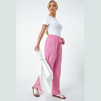 Roman Originals Women's Linen Petite Trousers