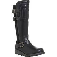 Fly London Women's Black Leather Knee High Boots