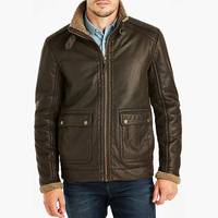 Fashion World Men's Brown Leather Jackets