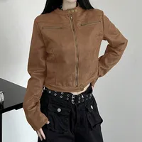 SHEIN Women's Cropped Biker Jackets