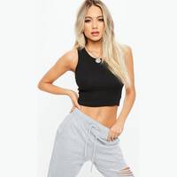 Missguided Black Crop Tops for Women
