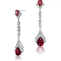 Genevive Jewelry Women's Ruby Earrings