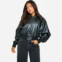 boohoo Women's Leather Bomber Jackets