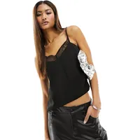 New Look Women's Black Lace Camisoles And Tanks