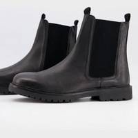 Hudson Men's Black Leather Chelsea Boots