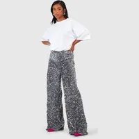 Debenhams Women's Velvet Wide Leg Trousers