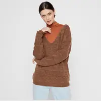 Pieces Women's Brown Knitted Cardigans