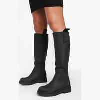 boohoo Women's Leather Knee High Boots