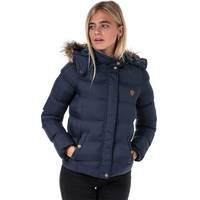 Brave Soul Women's Padded Jackets with Fur Hood