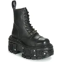 New Rock Women's Black Leather Boots