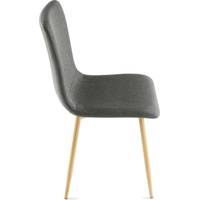 Isabelline Grey Leather Dining Chairs