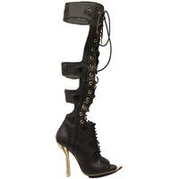 Balenciaga Women's Black Leather Knee High Boots