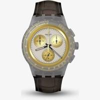 Swatch Mens Chronograph Watches With Leather Strap