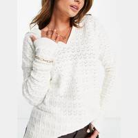 Topshop Women's White Oversized Jumpers