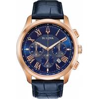 The Watch Hut Mens Rose Gold Watch With Leather Strap