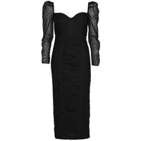 SELF PORTRAIT Women's Black Midi Dresses