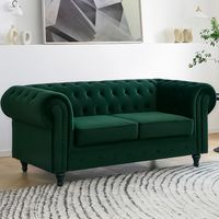 Wilko Home Detail Green Velvet Sofas