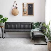 B&Q Leather Dining Benches