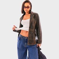 PrettyLittleThing Women's Faux Leather Blazers