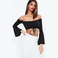 Women's Missguided Flared Sleeve Crop Tops