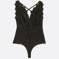 Pink Vanilla Women's Black Lace Bodysuits